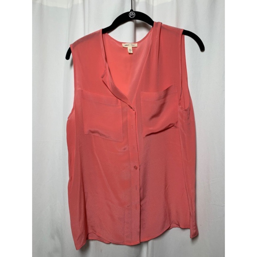 Silence + Noise pink button up tank, size S